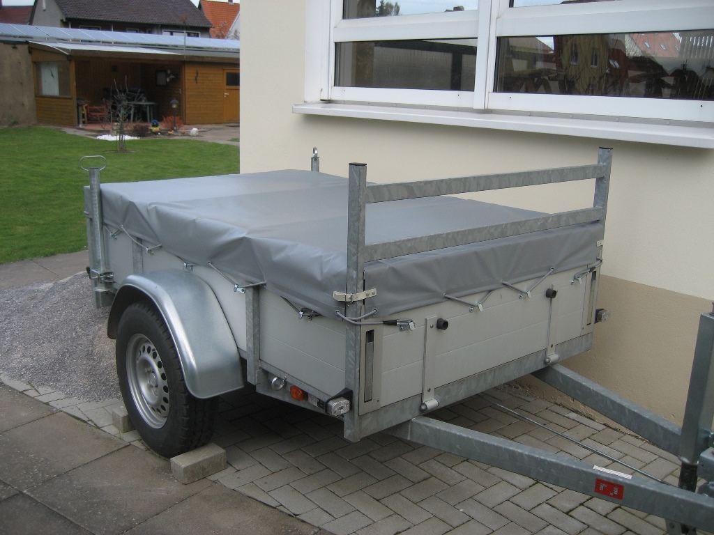 Anhängerplane Leiterrahmen grau